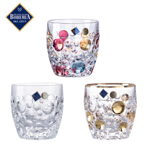 Czech BOHEMIA imported Crystal gold Whisky Cup creative carved wine glass light luxury colorful fruit wine cup