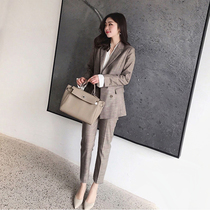 2021 autumn and winter New Foreign style small suit suit women Korean version of small fragrant wind jacket business suit suit two-piece tide