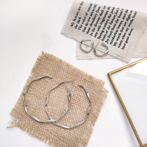 European and American exaggerated big circle ring ring earrings 2020 New Tide temperament Korean sterling silver needle Net red ring ear ring female