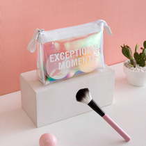 Simple cosmetic bag Womens small transparent portable mini ins Jelly bag Small bag Portable travel wash bag