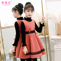 Girls Knitted Sweater Dress Autumn Dress Autumn Dress Children Korean version of Western Princess Dress Girls Childrens Clothing