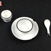 Pendulum four-piece set with porcelain bowl table pottery dish restaurant chopsticks hot pot can theme chopsticks slot hotel tableware