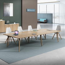 Conference table long table simple modern long bar negotiation table training table table meeting room reception solid wood desk