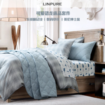 Blue platinum childrens four-piece boy bedding kit khaki cotton small dinosaur kit 60 cotton fabrics