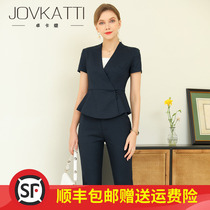 Professional suit womens summer temperament fashion OL beauty salon manager overalls Uniform jewelry store formal two-piece suit