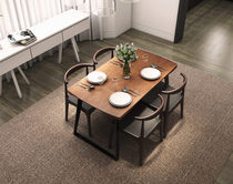 American New Iron Art Furniture Livable Retro Solid Wood Cafe West Table Casual Simple Dining Table And Chairs Combination