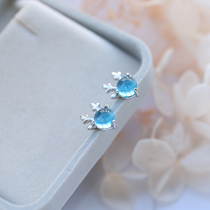 s925 sterling silver deer has your earrings simple small elf water blue earrings personality versatile girl antler earrings