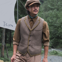 SOARIN Inlenn retro fur waistcoat mansuit collar business casual workout suit vest flap waistcoat