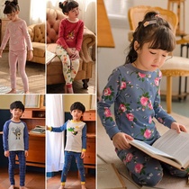 Childrens cotton autumn clothes and trousers set Boys and Girls baby thermal underwear set mens and womens pajamas