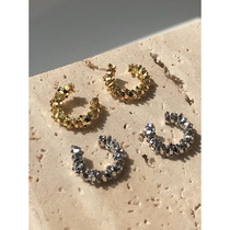 White Great Aunt 131st Korea Metal Geometric C Type Gear Earbone Clip Earrings 100 Lap Personality Small Mesh Red Ear Clip