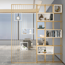 Iron Arts Office Bookshelf Screen Shelf Industrial Wind Bookshelves Living-room Xuanguan Dining Room Partition Decoration Show Shelf