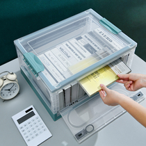 Foldable book containing box transparent storage students dress book plastic finishing box containing box book case with wheels