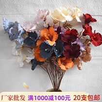 Wedding simulation floral Wood cotton fake flower trumpet flower high end wedding hall ceiling high branch decorative flower 2021 New