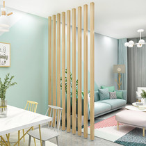  Nordic partition screen solid wood strip column Log entrance Living room office net red decorative grille vertical strip simple