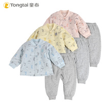 Tongtai cotton stand collar suit autumn and winter thickened warm cotton clothes cotton trousers 3-18 months men and women Baby Cotton set