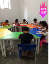 Hexagon learning computer desk student painting art table tutoring training desk chair reading table color tuition table
