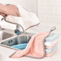 Kitchen towel hanging handkerchief household water absorption is not easy to drop thick cloth cloth wash hand towel