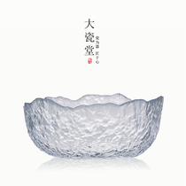 Great porcelain hall Japanese hammering heat-resistant glass large water water Tea washing fruit plate tea fruit plate tea slag drum tea set accessories