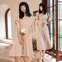 Bridesmaid uniform 2021 new autumn senior niche can wear sister group host dress small spring and autumn