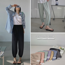 Du Xiaozhai Ice Silk Fairy Cold Pants Women Summer Thin Balls Loose Home Feet Leisure Anti-mosquito Pants Women