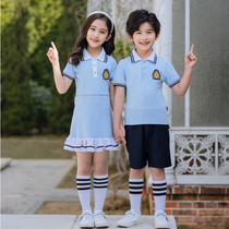 Boys and girls summer primary and secondary school uniforms children summer skirts class uniforms two sets of kindergarten Garden uniforms