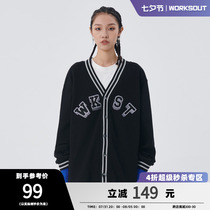 (ChaoWOO Exclusive) WORKSOUT (WKST) Huffgjersey Men and women Stick Cloth Embroidered Loose Jacket Fall