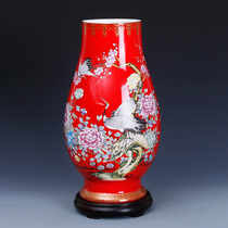 Collection gifts Hunan ceramic craft master Zhang Zhen works and bottle Songhe year-long vase ornaments