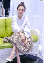 (cherry France) MAJE Wang Likun stars with the same loose casual 100 lap white cotton lining