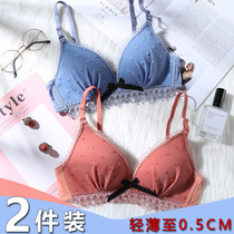 Underwear Womens Small breasts gather in summer womens clothes without steel ring thin big breasts show small text bra set high school students