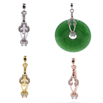 S925 silver-plated safety buckle clip accessories pendant button beeswax buckle Jade jade crystal silver clip head accessories