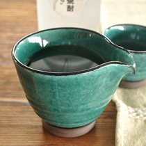 Small Aoigawa Machiya Japanese-made underglaze color Turkish blue handmade retro style slice mouth Sake glass shochu glass