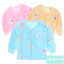 Baby Warm Blouse Flannel Cardiovert Clothing Coral Suede Thickened Winter Dress Female Baby Boy Little Jacket