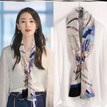 2021 spring long scarf scarf with shirt coat small silk scarf new versatile high-end neck accessories