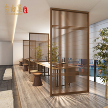 New Chinese solid wood grille screen partition dividing living room study decoration shield entrance fence