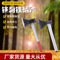 With shank welding without U-turn sharp iron shank axe manually built high frequency quenching reinforced iron handle axe multipurpose fire axe