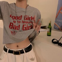 Vanya Pure Cotton Short Sleeve T-Shirt Women Summer New Letter Printing Harbour Lesser Breakfast Short Coat