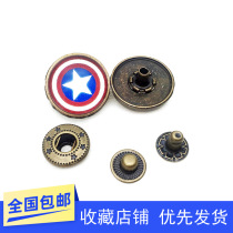 DIY luggage accessories crystal glass quad buckle Time Gem America captain pattern 18MM round copper 633