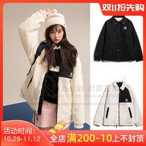 French Rooster Korea direct mail season mens and womens lapel buckle warm double-sided fleece jacket fleece jacket