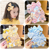 Childrens cute bow hairpin girls flower hair accessories summer broken hair bangs hairpin baby does not hurt hairpin