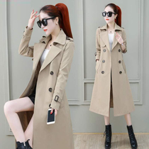 Small man medium and long windbreaker coat womens 2021 spring and autumn new fashion foreign style wild coat tide