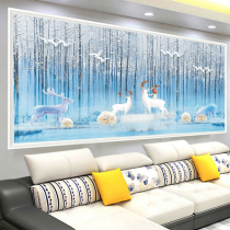 Mona Lisa Cross embroidered 2021 new embroidered chaise deer living room Atmospheric modern line embroidered with great self-embroidered