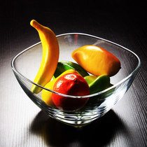 European imported transparent glass square fruit plate Living room large fruit basin fruit bucket dried fruit plate Candy plate