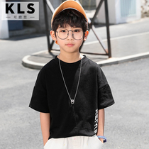 Boy short sleeve T-shirt cotton tide boy 2021 summer wear thin foreign children big boy body shirt cotton short