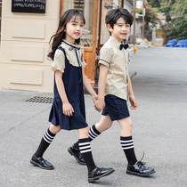 Primary school uniforms for summer clothing short sleeves 61 Childrens Day Costume Out of Yinglun Wind Kindergarten Costume Graduation Photos clothes