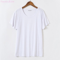 Mens short-sleeved top Modal loose smooth comfortable T-shirt crew neck Dad middle-aged casual cool plus fat plus size