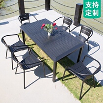 Outdoor tables and chairs Garden Outdoor WPC sun room Garden Leisure balcony Open-air outdoor net red terrace tables and chairs