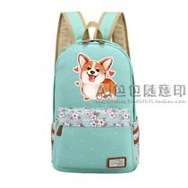 Student schoolbag backpack corgi dog a dogs mission movie peripheral God annoying dog can love cute shoulder film