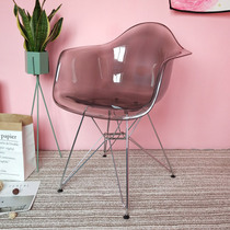 Nordic net red ins Eames armrest transparent chair manicure dressing table chair acrylic office negotiation chair