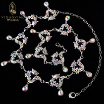 Edo Amu belly dance waist chain New exquisite illusion rhinestone belly dance waist decoration Fox belly dance diamond chain