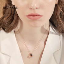 S925 sterling silver necklace female Net Red Star moon choker ins simple temperament neck chain birthday gift pendant